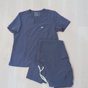 Figs scrub set - Space Navy - Catarina top, Yola pant - both XL